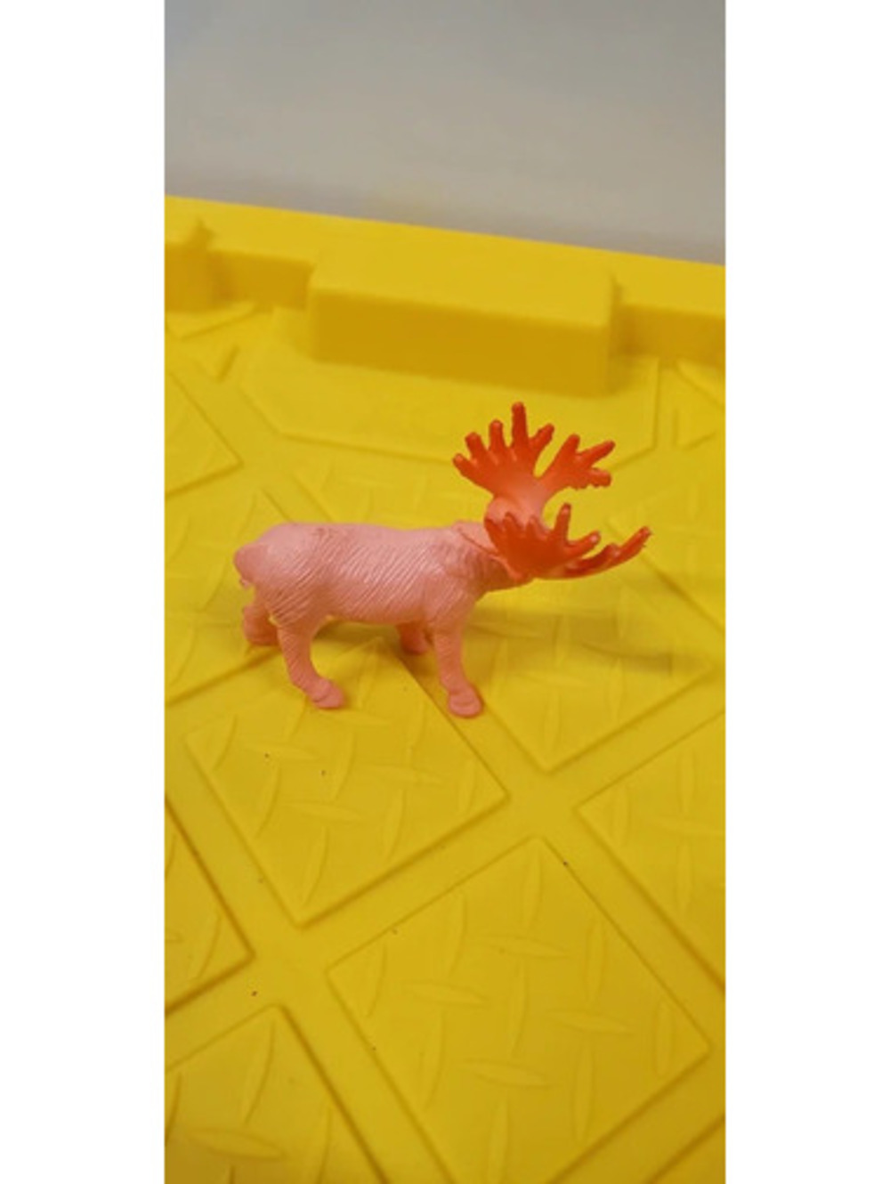 Vintage Plastic Toy Moose Figure Mini Animal Figurine Red Antlers Collectible